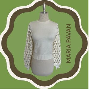 MARIA PAVAN SOFT WINTER WHITE KNIT TOP XS